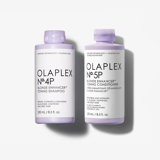 Dúo de Cuidado Rubios Shampoo y Acondicionador OLAPLEX N°4P de 250ml + N°5P de 250ml