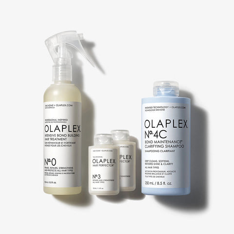 Kit de Reparación Intensiva Detox OLAPLEX N°0 de 155ml + N°3 de 50ml (2 Unid) + 4C de 250ml